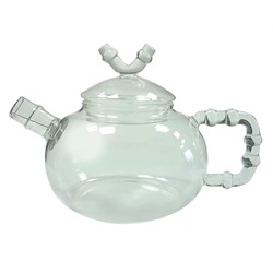 Заварочный чайник из жаропрочного стекла "Бамбук" с пружинкой-фильтром в носике, 600 мл, дно d90 мм, шт